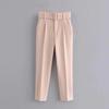 Pantalones Nuevos Talla Europea Cinturón con Traje traje Primavera Blanco Puro Mujer Pantalones Transfronterizos Pantalones Blancos