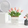 Fornecimento Transfronteiriço Genuíno Alta Qualidade Toque de Mão Hidratante PU Mini Tulipa Flores Artificiais Flores Artificiais Decoração de Casa Flores