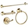 Conjunto Porta-Toalhas Dourado Aço Inoxidável Doméstico Jogo de Barra para Toalha de Banheiro Pendente de Ferragens para Banheiro