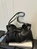 Bolso tipo tote de cuero suave con cordón, gran capacidad, bolso de hombro simple para el día a día, bolso casual para llevar debajo del brazo, bolso versátil para mujer para el uso diario