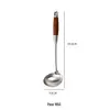 Conjunto de Espátulas de Aço Inoxidável 304 para Uso Doméstico, Colher de Sopa com Cabo de Madeira, Antiderrapante, Escumadeira Espessada, Utensílios de Cozinha Especiais para Chef com Cabo Longo