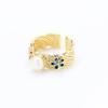 Nuevo anillo ancho de flor con aceite goteado estilo palacio retro, elegante, chapado en oro, perla natural, anillo para el dedo índice femenino, anillo abierto