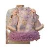 Ropa infantil Ningli para niñas, Hanfu 25, vestido cheongsam acolchado con forro polar y bordado chino de Año Nuevo para niñas pequeñas, color morado