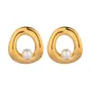 Elegantes y Modernos Pendientes de Perla para Banquete, Lujo Ligero y de Gama Alta, Joyería Impermeable que no se Desvanece, Pendientes al por Mayor