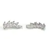 Brincos de Orelha F136 Titânio Chanfrado Marquise Cinco Folhas Cravação em Bisel Zircônia 5A Parafuso de Orelha Studs G23 Liga de Titânio Joias de Piercing