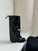 Botas femininas estilo francês acima do joelho com saltos grossos, novas calças-bota de cano alto para outono e inverno de 2026