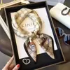Bufanda de seda cuadrada de seda, bufanda fina de alta calidad para mujer, elegante bufanda con estampado, protección para el cuello, bufanda decorativa, venta al por mayor