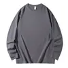 Novo estilo casual 2024 200g cor sólida manga longa moda estudantil marca solta gola alta básica pode ser usado masculino combina com tudo
