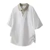 Xintang Roupa Masculina 2026 Verão Novo Estilo Falso Duas Peças Versátil Camiseta de Manga Curta para Homens, Tamanho Grande, Caimento Solto, Marca da Moda