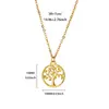 Colar Pingente Popular Árvore da Vida em Zircônia Banhado a Ouro 18K Corrente para Clavícula Corrente Simples Acessórios Hip-Hop Tendência para Mulheres