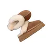 Pantuflas esponjosas de suela gruesa para mujer, para usar en exteriores, nuevo estilo 2026, invierno, con forro polar adicional para abrigar, botas de nieve, empalme de cuero y pelo, semiabiertas, zapatos de algodón