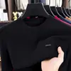 Suéter de punto grueso, peso pesado, cuello redondo, anti-pilling, calibre 16, para hombre, Otoño Invierno, nuevo, informal, suéter de punto, color sólido, capa interior