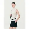 "Rocío Blanco" Chaleco de Punto Fino sin Mangas de Cuello Alto de Hilo Yangtze Alemán Ropa de Punto Elegante para el Trabajo Top de Punto