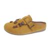 Meias-Pantufas Baotou de Solado Grosso para Uso Externo Feminino Nova Moda Primavera & Outono 2025 Sandálias e Pantufas Casuais Versáteis Preguiçosas Antiderrapantes
