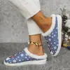 Nuevos Zapatos de Mujer Tallas Grandes Transfronterizos Pantuflas de Algodón Navideñas Pantuflas de Algodón Estilo Festivo para Mujer Algodón Peludo Cómodo Plano de Otoño e Invierno para Mujer