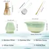 Cuenco de Cerámica para Matcha, Set de Matcha, Set de Cinco Piezas, Combinación de Soporte para Batidor de Té de 100 Púas, Herramientas para Preparar Té, Cuenco de Matcha Azul Cielo