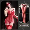 Lencería Erótica de Encaje Dorado Calado, Vestido de Borlas de Deseo Puro con Abertura en la Entrepierna, Tentación Sensual de Alta Gama para Mujeres Jóvenes