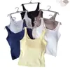 Camisola Sexy de Primavera e Verão, Peça Externa Slim, Costas Bonitas com Laço, com Bojos, Roupa Íntima Anti-Exposição Feminina, Fabricante