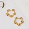 Diseño de industria pesada sentido todo el cuerpo S925 plata hebilla de oreja pendientes personalidad simple textura brillante moda flor ciruela superficie ancha giro