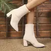 Botines talla grande botas adelgazantes para mujer punta fina Botas Martin usar 2026 tacón alto gamuza esponjosa tacón grueso buen otoño invierno elástico