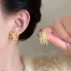 Pendientes Rojos de Fuegos Artificiales Incrustados con Diamantes de Aguja Plateada de Año Nuevo, Pendientes de Lujo Ligero de Gama Alta, Accesorios de Oreja Versátiles de Moda con un Diseño Único