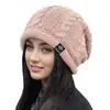 Chapéu de Lã Quente Outono/Inverno para Circunferência Craniana Grande de Mulheres, Estilo Coreano, Moderno, Versátil, Proteção de Orelhas, Gorro Slouchy Solto