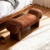Banco de Lujo Nórdico para Dormitorio, Banco al Pie de la Cama, Casa de Huéspedes, Uso Doméstico, Sala de Estar, Banco de Alta Gama para Cambiar Zapatos, Banco Sofá Largo de Madera Maciza