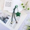 Nuevo creativo estilo miu color acrílico lentejuelas estrellas cordón de nailon cadena para teléfono móvil llavero colgante para bolso