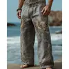 Moda Casual Masculina Transfronteriza Pantalones Anchos Holgados de Lino Estilo Étnico Retro Pantalones Casuales Venta al por Mayor