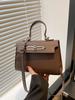 2025 Nova Bolsa Kelly Feminina Senmeng Popular Texket Bolsa de Corrente Bolsa de Ombro Sense Transversal Bolsa Quadrada Pequena