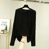 Camiseta con capucha de manga larga de modal para mujer, primavera, casual, talla grande, holgada, base para interiores, adelgazante, protector solar, top fino