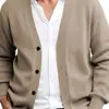Outono Inverno 2026 Novo Cardigan Masculino Casual de Negócios Tricô Solto Manga Longa Casaco Suéter de Botão Único