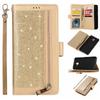 Para Samsung J530 purpurina J6plus flip 9 tarjetas J4 funda de cuero J730 cartera para teléfono móvil barra funda protectora