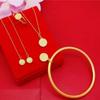 Anillo de latón chapado en oro con el símbolo Fu de la marca Shajin Fu de Vietnam, cadena de moda para mujer, joyería al por mayor