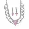 Collar de borlas de encaje con circonitas incrustadas de diamantes, cadena para la clavícula de nicho de lujo ligero, juego de joyería de moda dulce exquisito estilo palacio