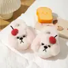 Pantuflas de Algodón para Niños para Invierno, Nuevo Diseño de Perro de Dibujos Animados para Niñas, Calidez para el Hogar, Forradas de Felpa, Suela Gruesa, Pantuflas de Algodón para Padres e Hijos, Transfronterizo