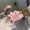 Spray de Polvo de Melocotón de Primavera Pinza para el Cabello Rosa Suave Flor de Flor Estilo Chino Nuevo Bola de Pelo Redonda Pinza para el Cabello Clip de Flor Accesorios para el Cabello de Ambiente