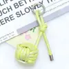 Llavero Colgante Bola Trenzada de Cordón de PU Creativo Elegante Simple Anillo para Llave de Coche Colgante para Bolso de Hombre y Mujer