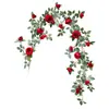 Enredaderas de rosas artificiales Austin, flores falsas para decoración suave de interiores, decoraciones de techo y revestimiento de conductos de aire acondicionado, al por mayor para decoraciones de boda