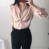 Tamanhos atualizados para vestuário feminino de comércio exterior: Blusa chic coreana estilo francês com gola, um toque estiloso e design versátil