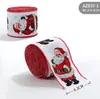Navidad Nuevo Lino Imitación Cinta de Navidad Hombre de Jengibre Piña Cono Red de Decoración Cinta con Borde de Alambre Hecha a Mano Cinta con Lazo