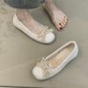 Sapatos de Salto Único com Laço Francês para Mulheres 2025 Nova Coleção de Primavera com Saia Interior Acolchoado Aumento de Altura Brisa Suave Sapatos