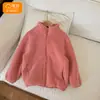 Chaqueta escolar engrosada con forro polar para niños y niñas, chaqueta polar de invierno para niños pequeños y medianos, sudadera con forro interior