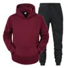 Sudadera unisex para pareja europea y americana 2023, color liso, conjunto de sudadera con capucha de forro polar para otoño e invierno