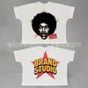 Moda Estilo Americano Venda Direta Transfronteiriça Verão Novo Lavada Gola Redonda Estampada Camisa Americana Japonesa Solta Casual Top