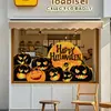 Lámpara de Calabaza de Halloween Decoración Estática Centro Comercial de Comercio Electrónico Pegatina para Ventana de Vidrio Pegatina para Puerta Pegatina Decorativa para Ambiente Festivo