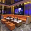 Sofá KTV de Lujo Ligero Sofá en Forma de U Sofá en Forma de L Combinación con Mesa de Café Bar Club Discoteca Sala K Cabina Dedicada