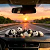 Autoreparables, 4 estilos de versiones lindas con temática de panda, sensación popular en línea, accesorios de interior de coche Kaiyi, decoraciones para coche y escritorio