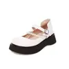 Zapatos de Comercio Exterior 40 Cadena Zapatos Casuales Espuma con Perlas Suela 43 talla extra Zapatos de Tacón Cuña Plataforma Moda Boca Baja Zapatos de Salón Blancos