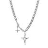 Collar de Cruz Starburst de Diseño Nicho para Hombre Estilo Hip-hop Unisex Moderno Cool Pareja de Alta Gama Cadena Clavicular Collar para Mujer